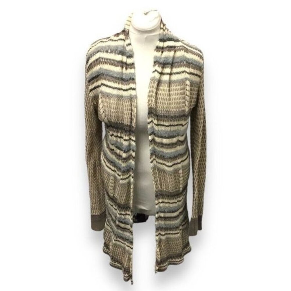 Kensie Women’s Open Front Longline Crochet Sweater Duster Cardigan, size M
